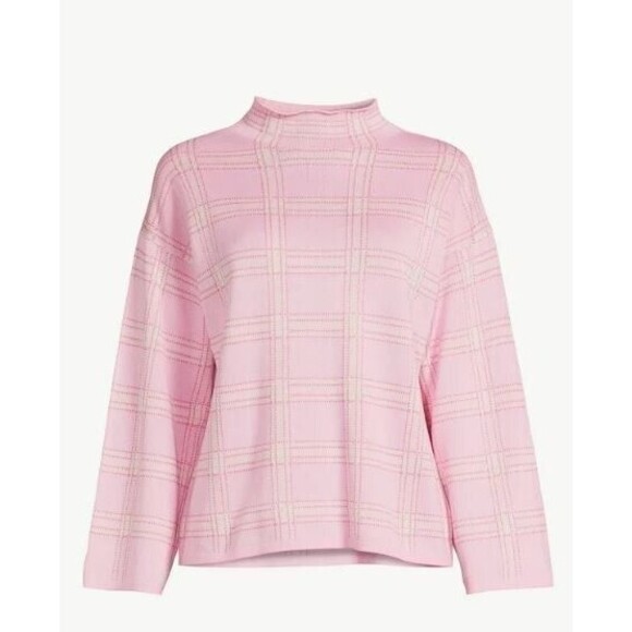 Free Assembly Sweater NWT Barbie Core Pink Mock Neck Square Womens Size M - Picture 1 of 6